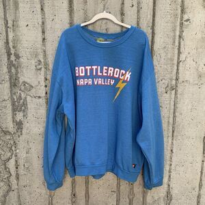 Aviator Nation Bolt "BottleRock Napa Valley" Crewneck Sweater Blue Festival XXL